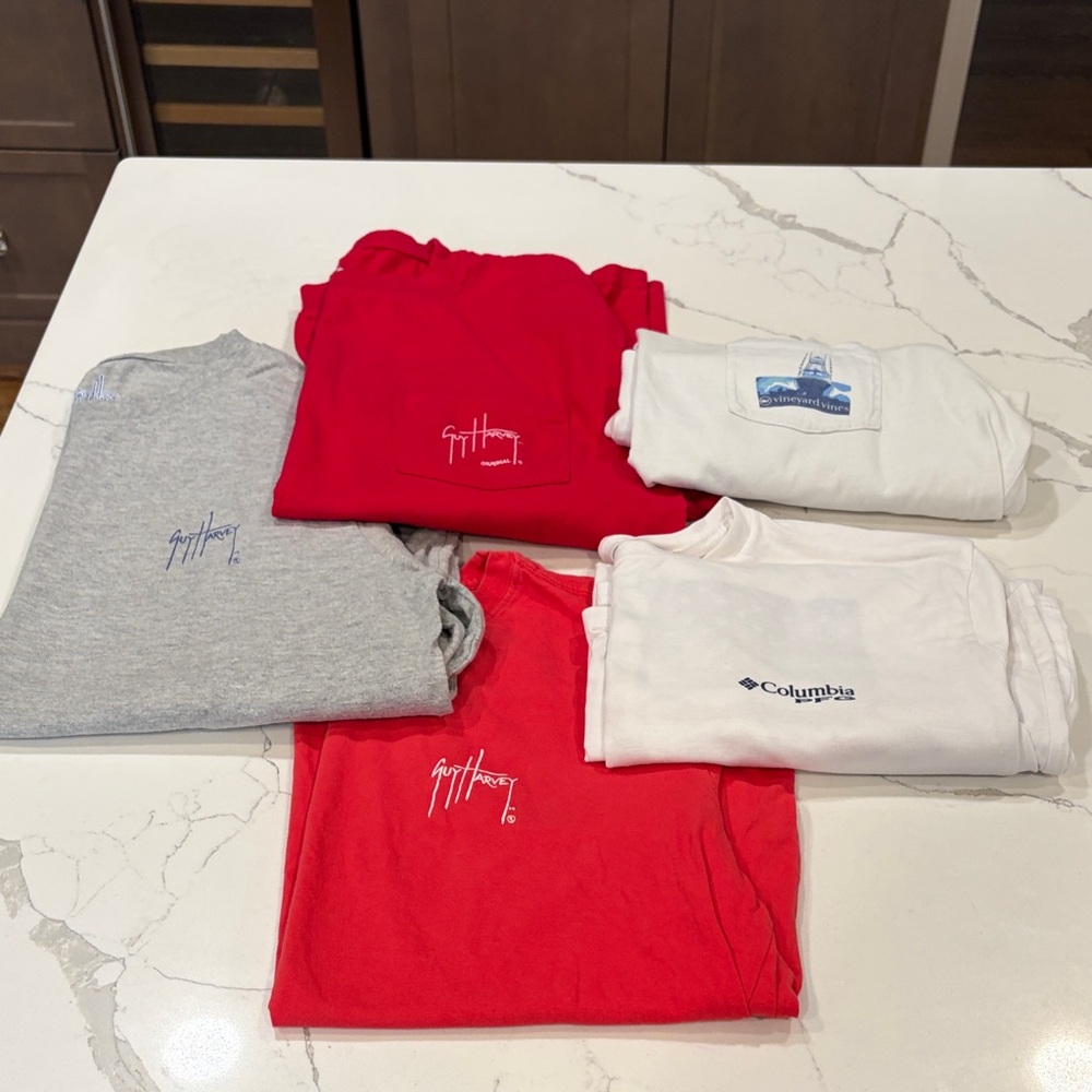 Guy Harvey, Columbia, Vineyard Vines Men’s Casual Shirt Bundle